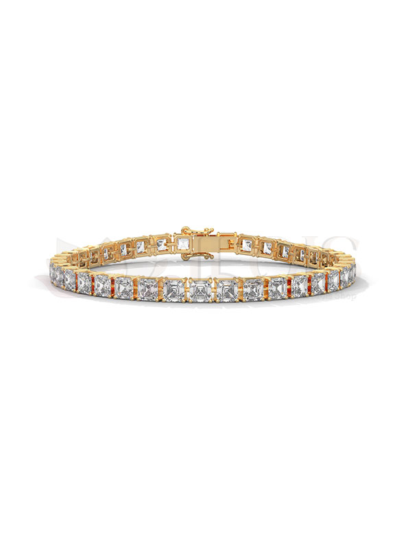 Emerald Square Diamond Tennis Bracelet