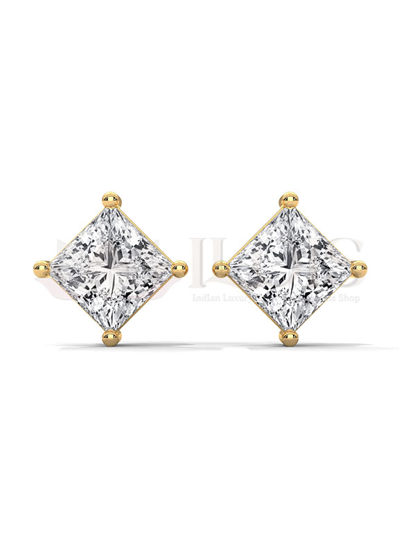 Classic Princess Cut Diamond Stud Earrings