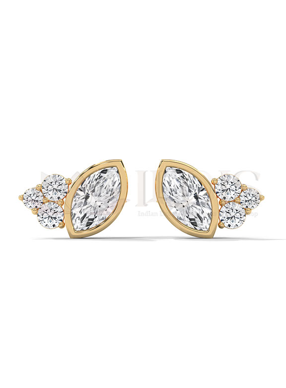Elegant Marquise Bloom Diamond Stud Earrings