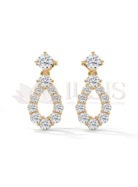 Grand Teardrop Diamond Dangle Earrings