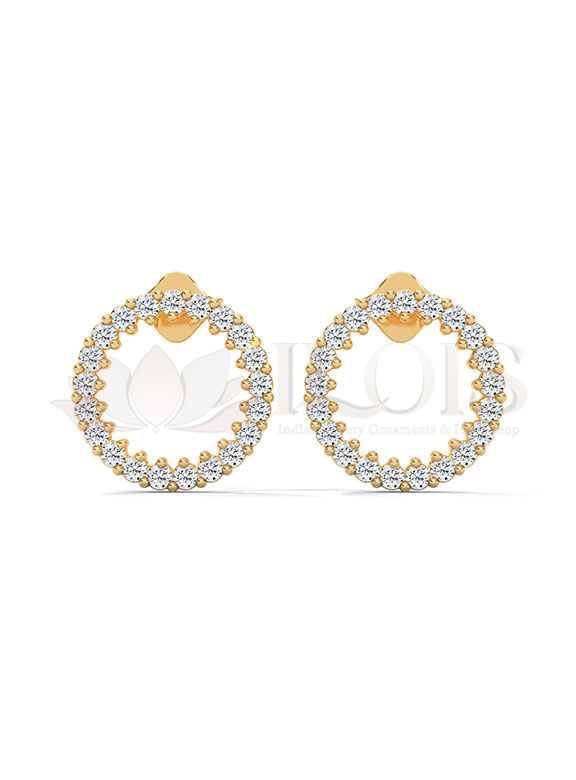 Infinity Circle Diamond Hoop Earrings