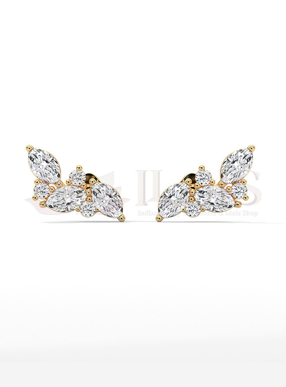 Marquise Cluster Diamond Stud Earrings