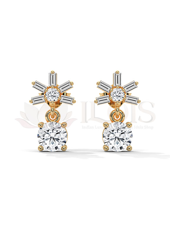 Starburst Diamond Drop Earrings