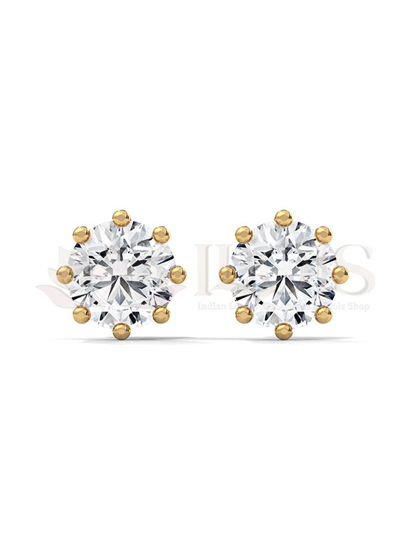 Timeless Solitaire Round Diamond Stud Earrings