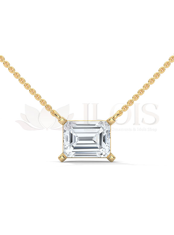 Heart Solitaire Diamond Gold Necklace