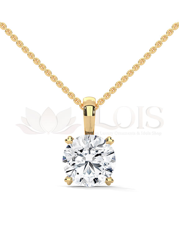 Classic Round Brilliant 4 Prong Solitaire Diamond Pendant
