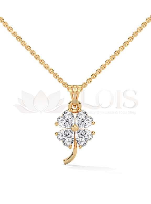 Lucky Clover Heart Diamond Pendant