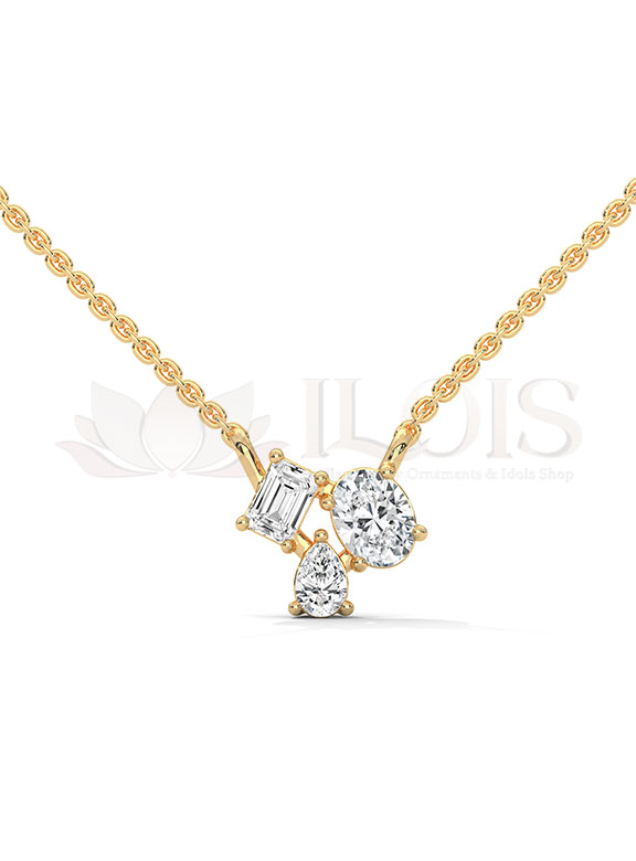 Luxury Multi Shape Diamond Cluster Pendant