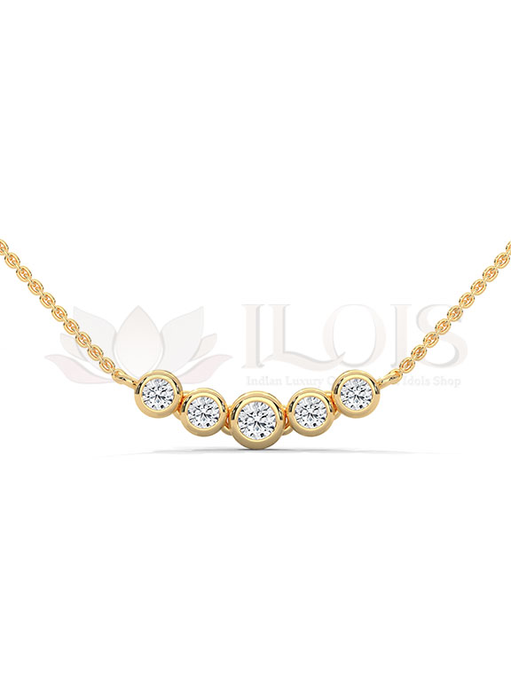 Minimal Bezel Set Diamond Bar Pendant