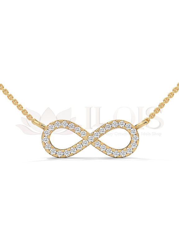 Modern Infinity Curve Diamond Pendant