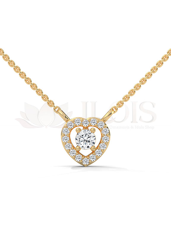 Romantic Heart Halo Diamond Pendant