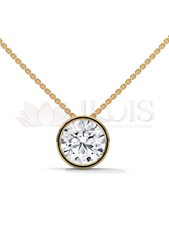 Timeless Round Bezel Solitaire Diamond Pendant
